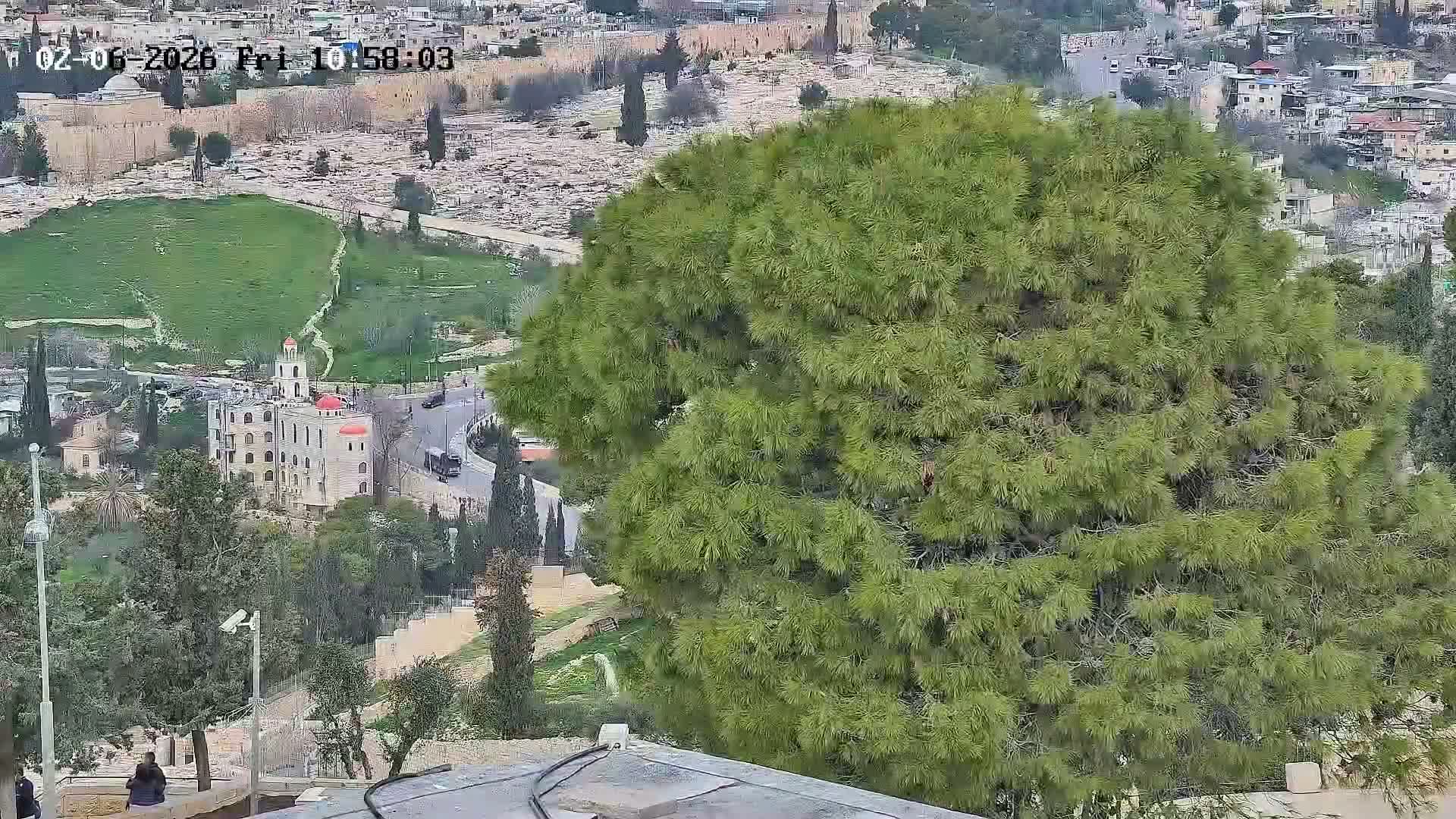 East & West Quds (East & West Jerusalem) &Temple Mount Panaroma Skyline View from Mount of Olives Live Cam - At-Tur, East Quds (East Jerusalem), Palestine