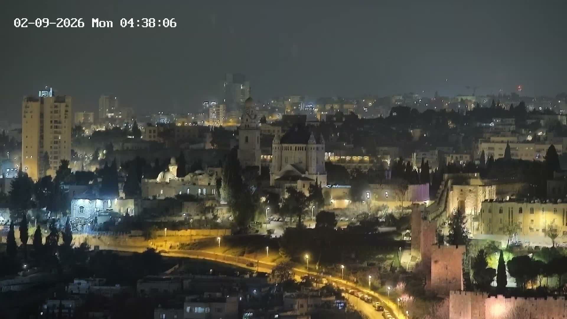 East & West Quds (East & West Jerusalem) &Temple Mount Panaroma Skyline View from Mount of Olives Live Cam - At-Tur, East Quds (East Jerusalem), Palestine