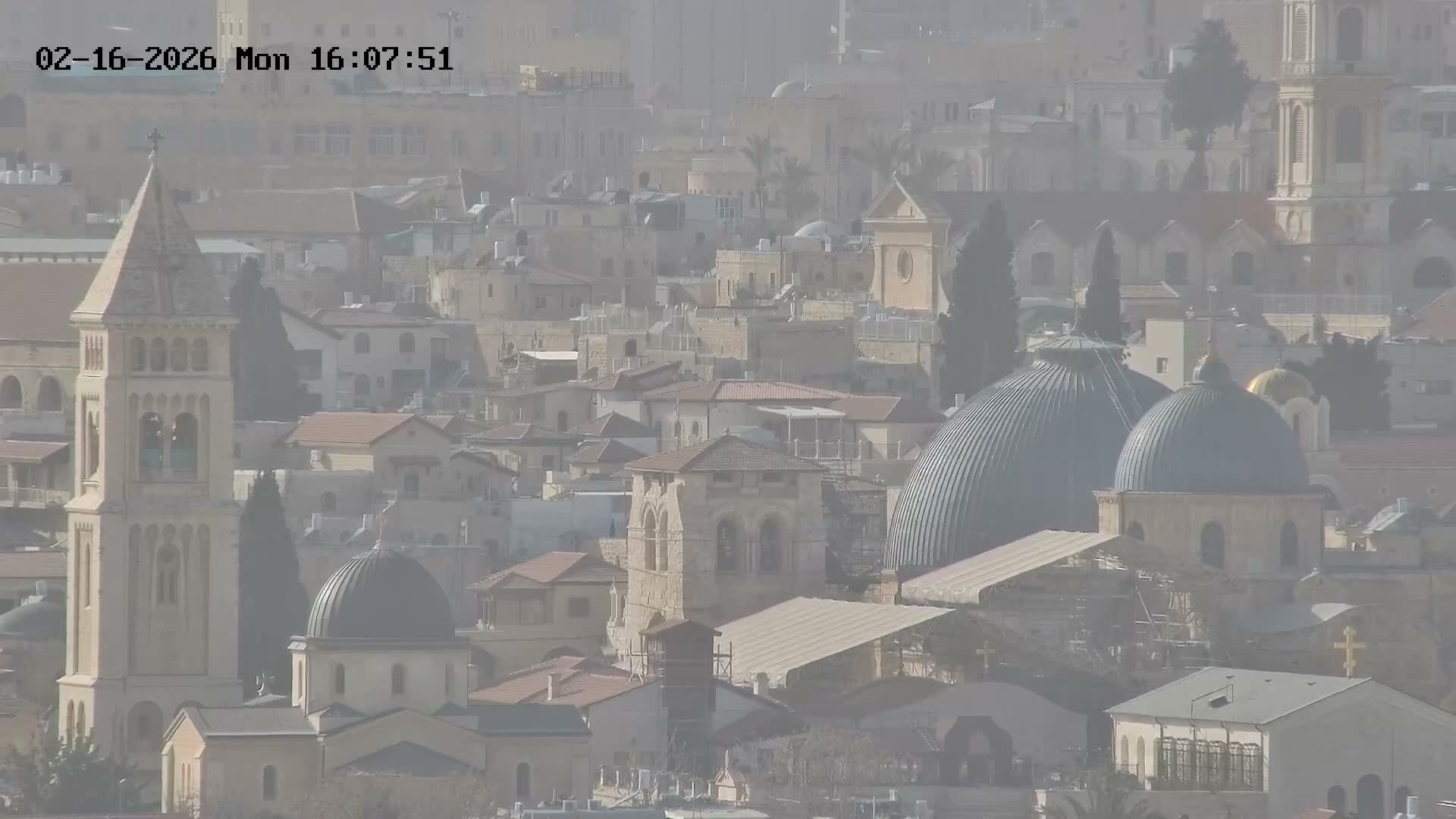 East & West Quds (East & West Jerusalem) &Temple Mount Panaroma Skyline View from Mount of Olives Live Cam - At-Tur, East Quds (East Jerusalem), Palestine