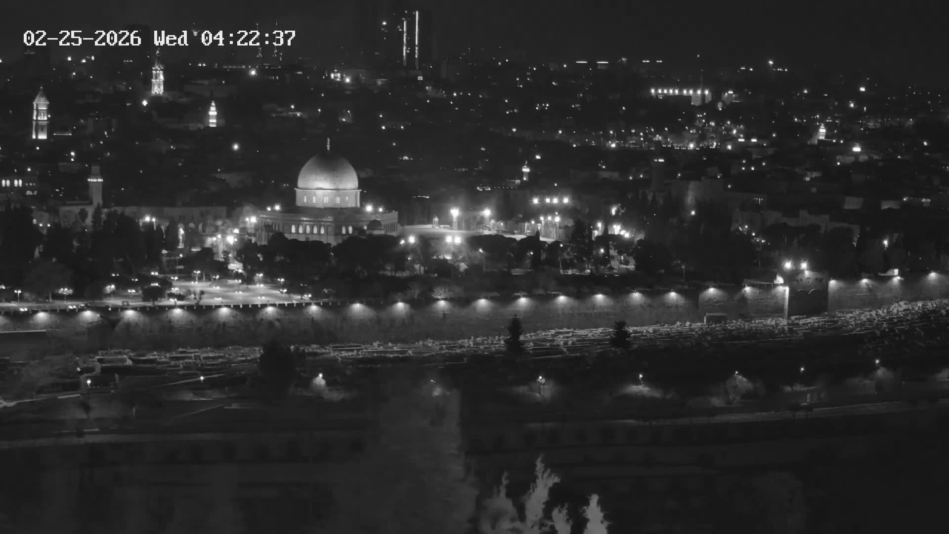 East & West Quds (East & West Jerusalem) &Temple Mount Panaroma Skyline View from Mount of Olives Live Cam - At-Tur, East Quds (East Jerusalem), Palestine