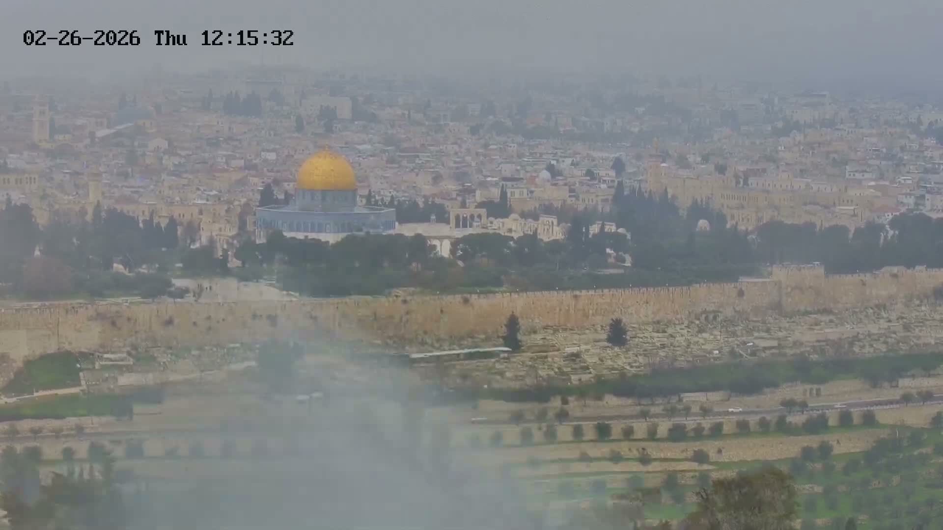 East & West Quds (East & West Jerusalem) &Temple Mount Panaroma Skyline View from Mount of Olives Live Cam - At-Tur, East Quds (East Jerusalem), Palestine