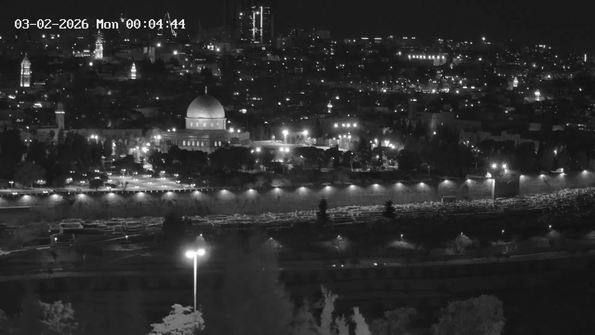 East & West Quds (East & West Jerusalem) &Temple Mount Panaroma Skyline View from Mount of Olives Live Cam - At-Tur, East Quds (East Jerusalem), Palestine
