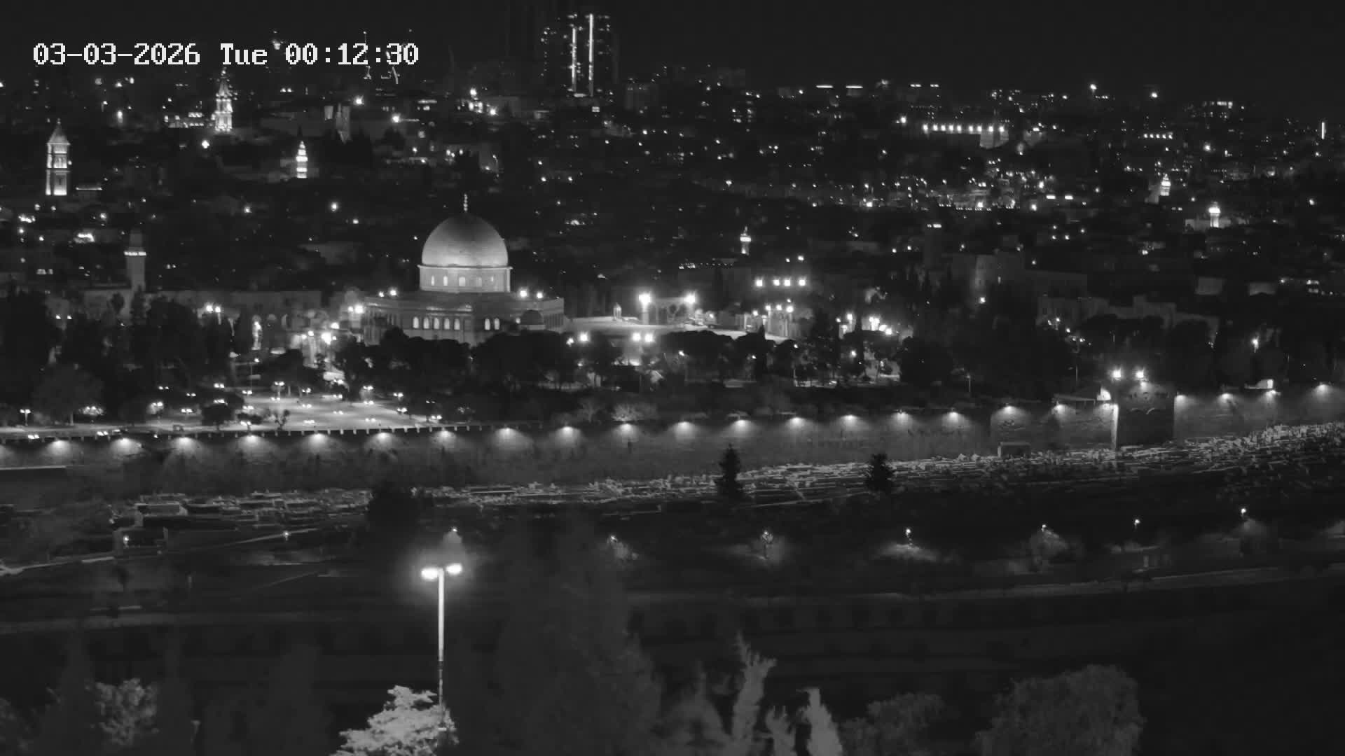 East & West Quds (East & West Jerusalem) &Temple Mount Panaroma Skyline View from Mount of Olives Live Cam - At-Tur, East Quds (East Jerusalem), Palestine