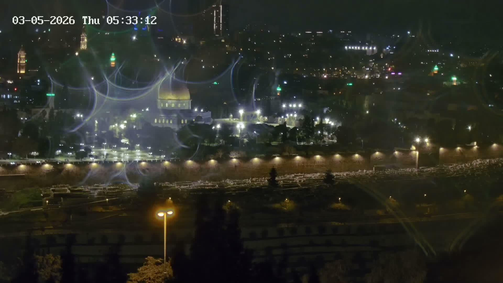 East & West Quds (East & West Jerusalem) &Temple Mount Panaroma Skyline View from Mount of Olives Live Cam - At-Tur, East Quds (East Jerusalem), Palestine