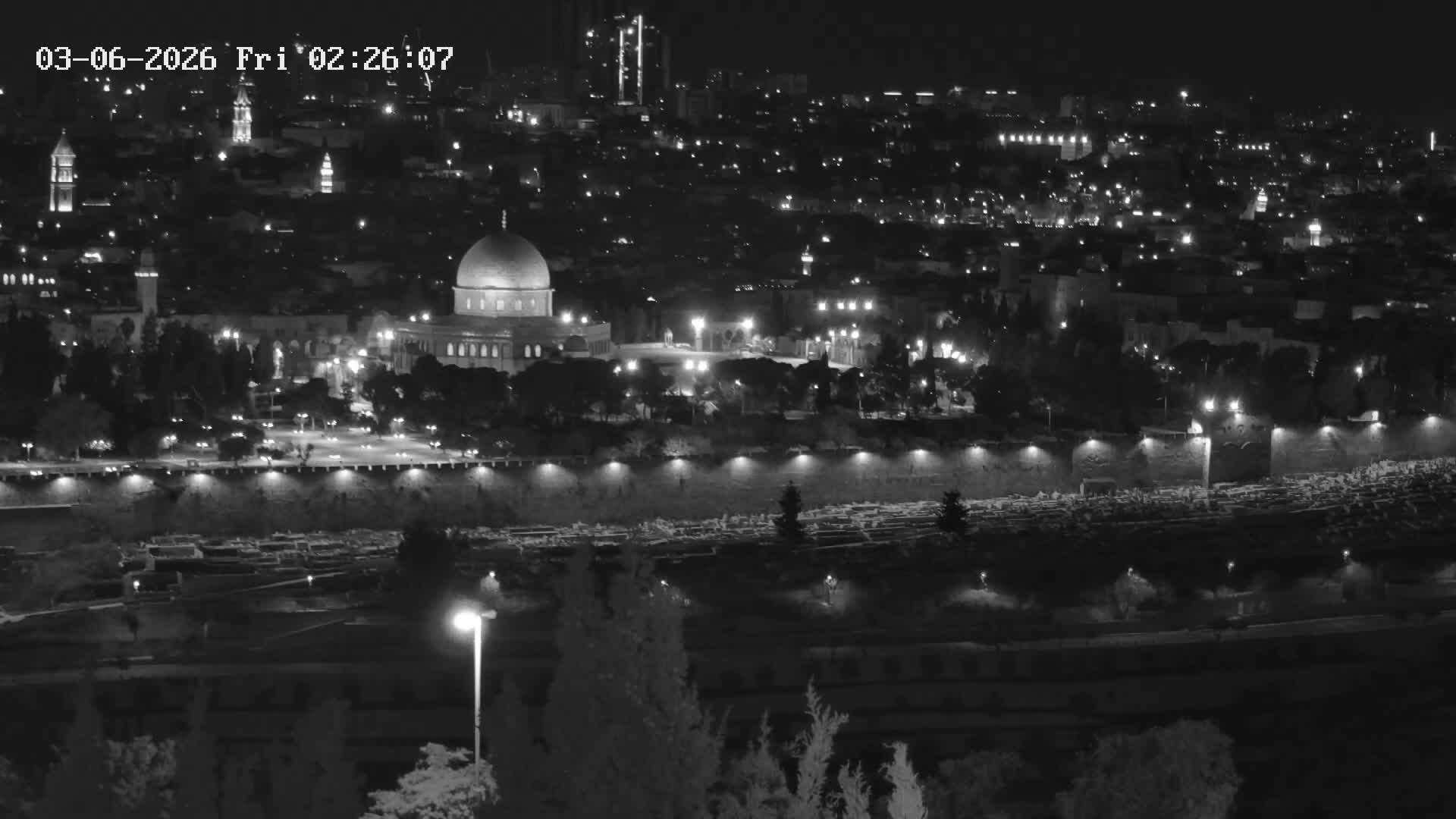 East & West Quds (East & West Jerusalem) &Temple Mount Panaroma Skyline View from Mount of Olives Live Cam - At-Tur, East Quds (East Jerusalem), Palestine