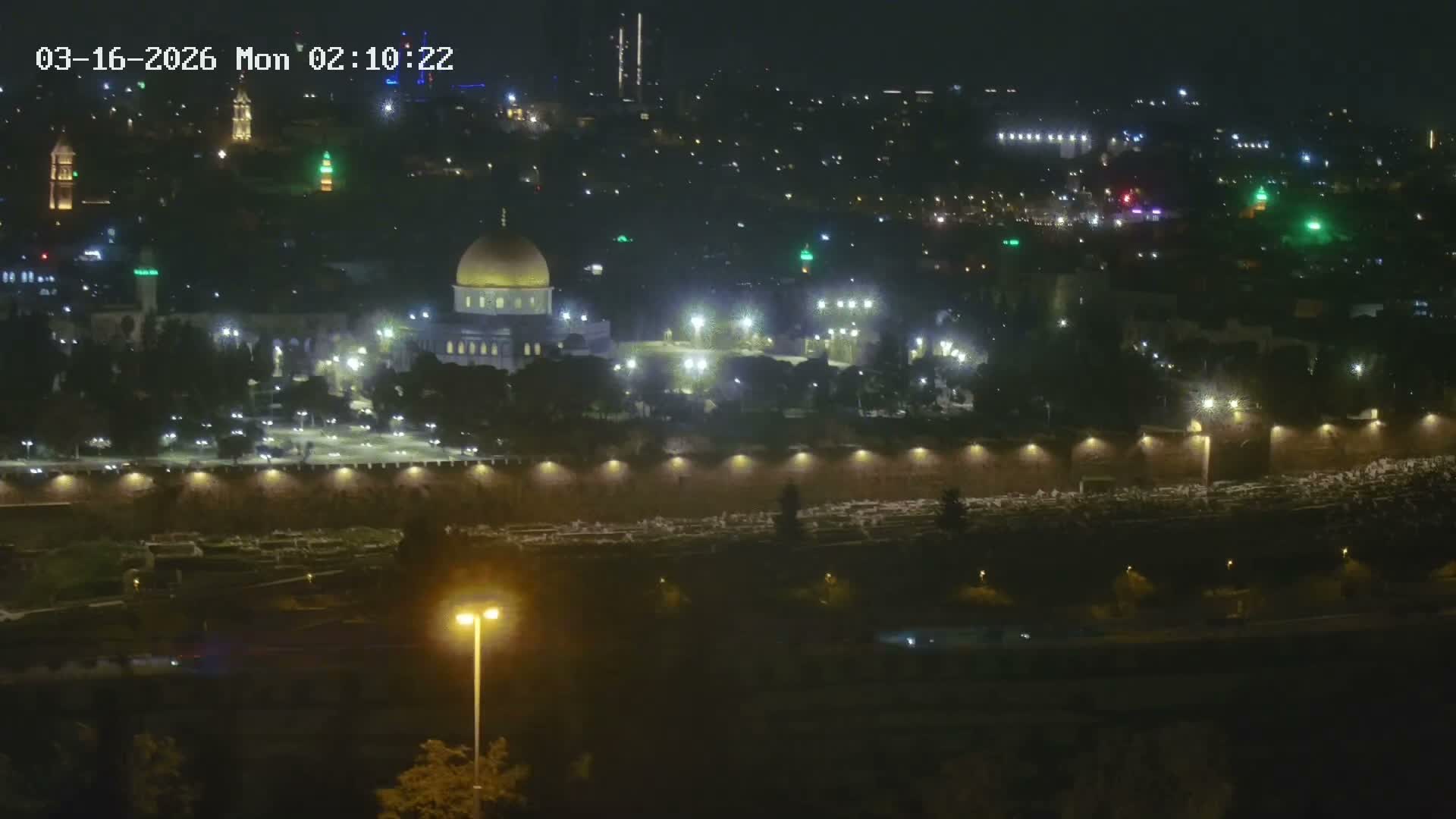 East & West Quds (East & West Jerusalem) &Temple Mount Panaroma Skyline View from Mount of Olives Live Cam - At-Tur, East Quds (East Jerusalem), Palestine