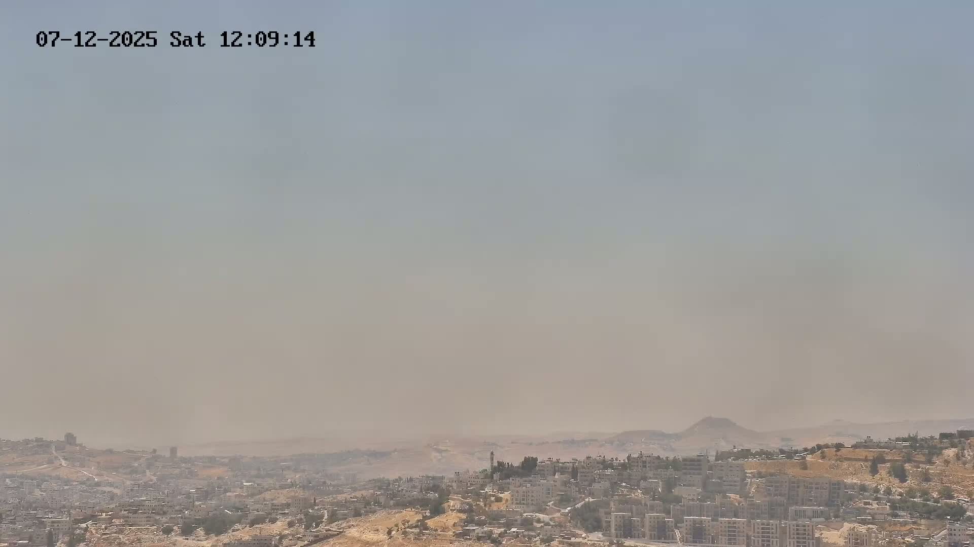 East Quds (Abu Dis/Jabel Mukaber/AlSawahira-AlGharbiyya/Sawahera al-Sharqiya/Jub al-Rum Towns View Towards Midbar Yehuda (Judean Desert) Live Cam - Jabal Batin Elhawa, East Quds, Palestine 