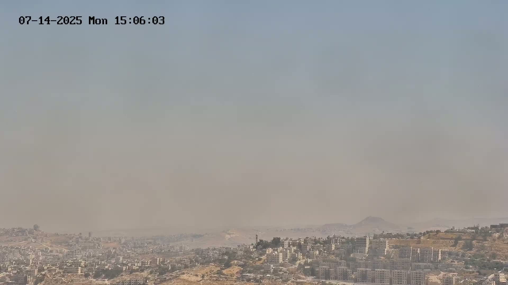 East Quds (Abu Dis/Jabel Mukaber/AlSawahira-AlGharbiyya/Sawahera al-Sharqiya/Jub al-Rum Towns View Towards Midbar Yehuda (Judean Desert) Live Cam - Jabal Batin Elhawa, East Quds, Palestine 
