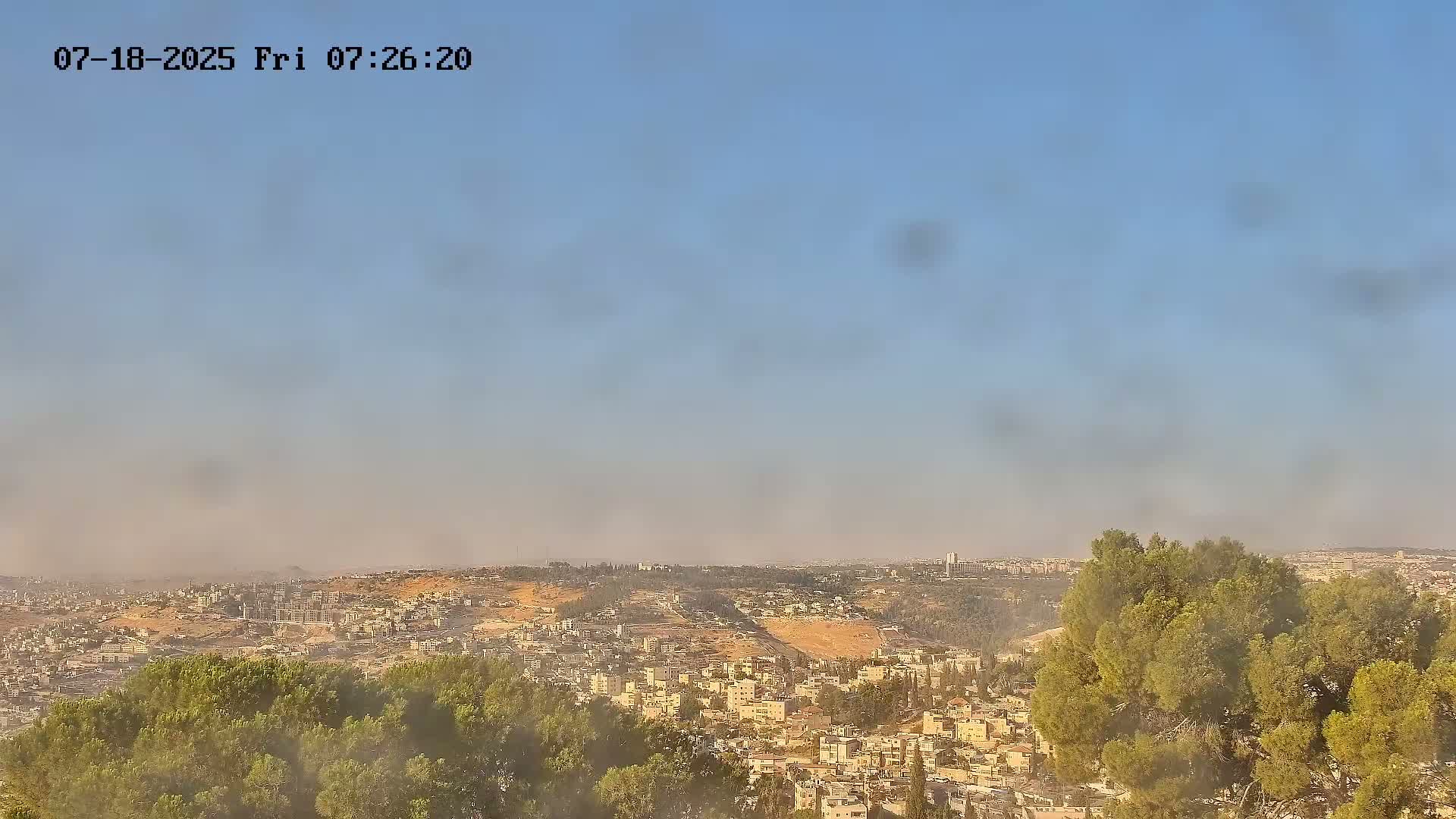 East Quds (Abu Dis/Jabel Mukaber/AlSawahira-AlGharbiyya/Sawahera al-Sharqiya/Jub al-Rum Towns View Towards Midbar Yehuda (Judean Desert) Live Cam - Jabal Batin Elhawa, East Quds, Palestine 