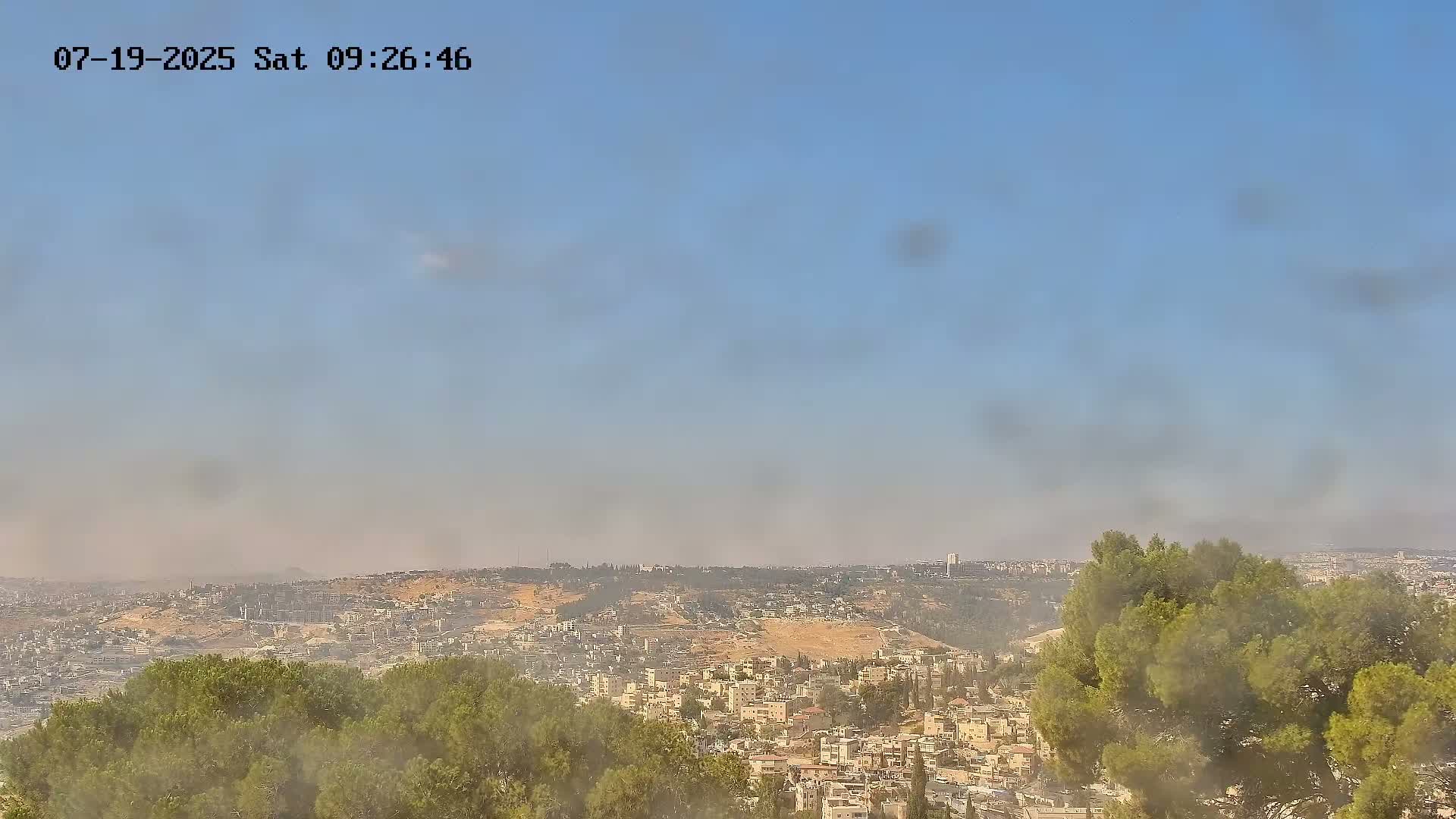 East Quds (Abu Dis/Jabel Mukaber/AlSawahira-AlGharbiyya/Sawahera al-Sharqiya/Jub al-Rum Towns View Towards Midbar Yehuda (Judean Desert) Live Cam - Jabal Batin Elhawa, East Quds, Palestine 