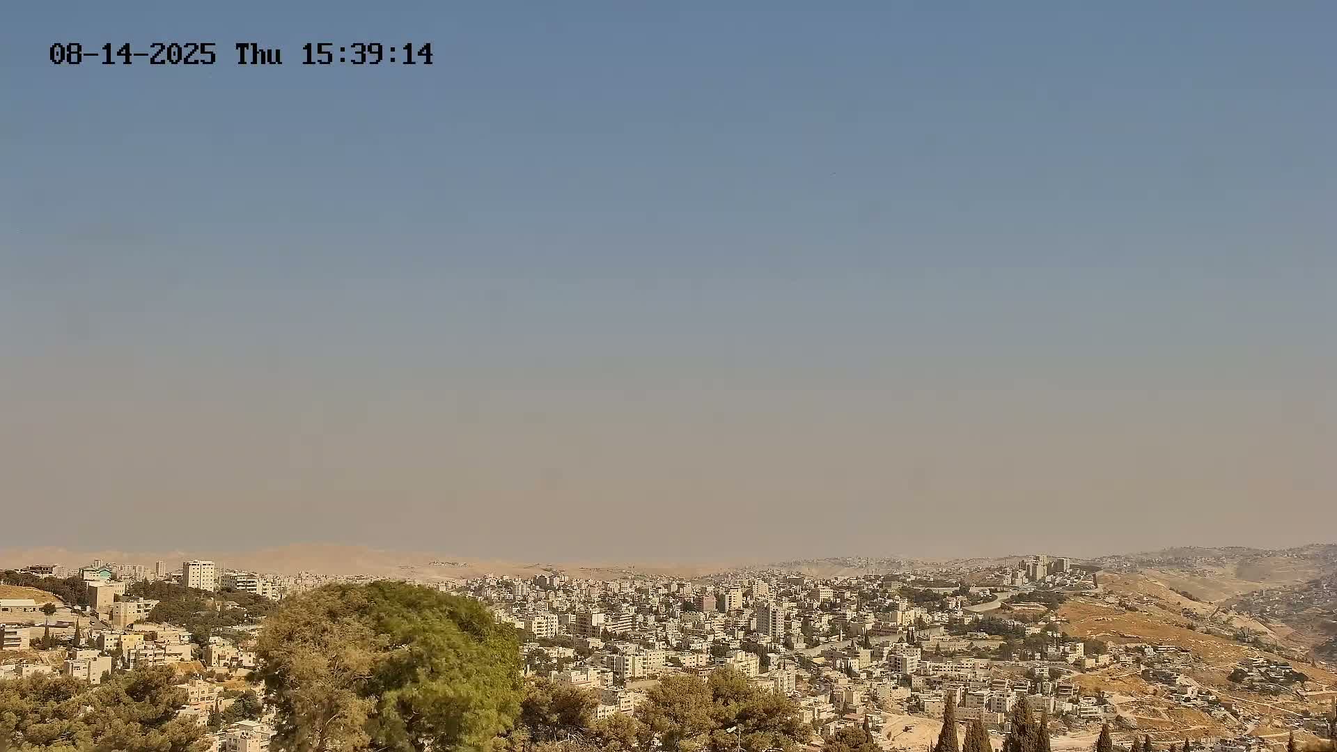 East Quds (Abu Dis/Jabel Mukaber/AlSawahira-AlGharbiyya/Sawahera al-Sharqiya/Jub al-Rum Towns View Towards Midbar Yehuda (Judean Desert) Live Cam - Jabal Batin Elhawa, East Quds, Palestine 