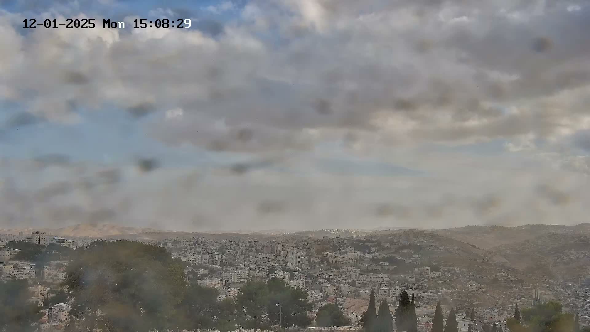 East Quds (Abu Dis/Jabel Mukaber/AlSawahira-AlGharbiyya/Sawahera al-Sharqiya/Jub al-Rum Towns View Towards Midbar Yehuda (Judean Desert) Live Cam - Jabal Batin Elhawa, East Quds, Palestine 