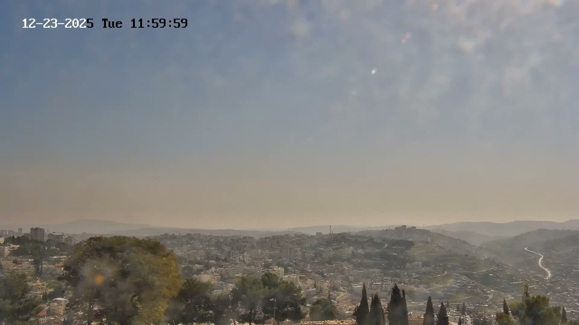 East Quds (Abu Dis/Jabel Mukaber/AlSawahira-AlGharbiyya/Sawahera al-Sharqiya/Jub al-Rum Towns View Towards Midbar Yehuda (Judean Desert) Live Cam - Jabal Batin Elhawa, East Quds, Palestine 