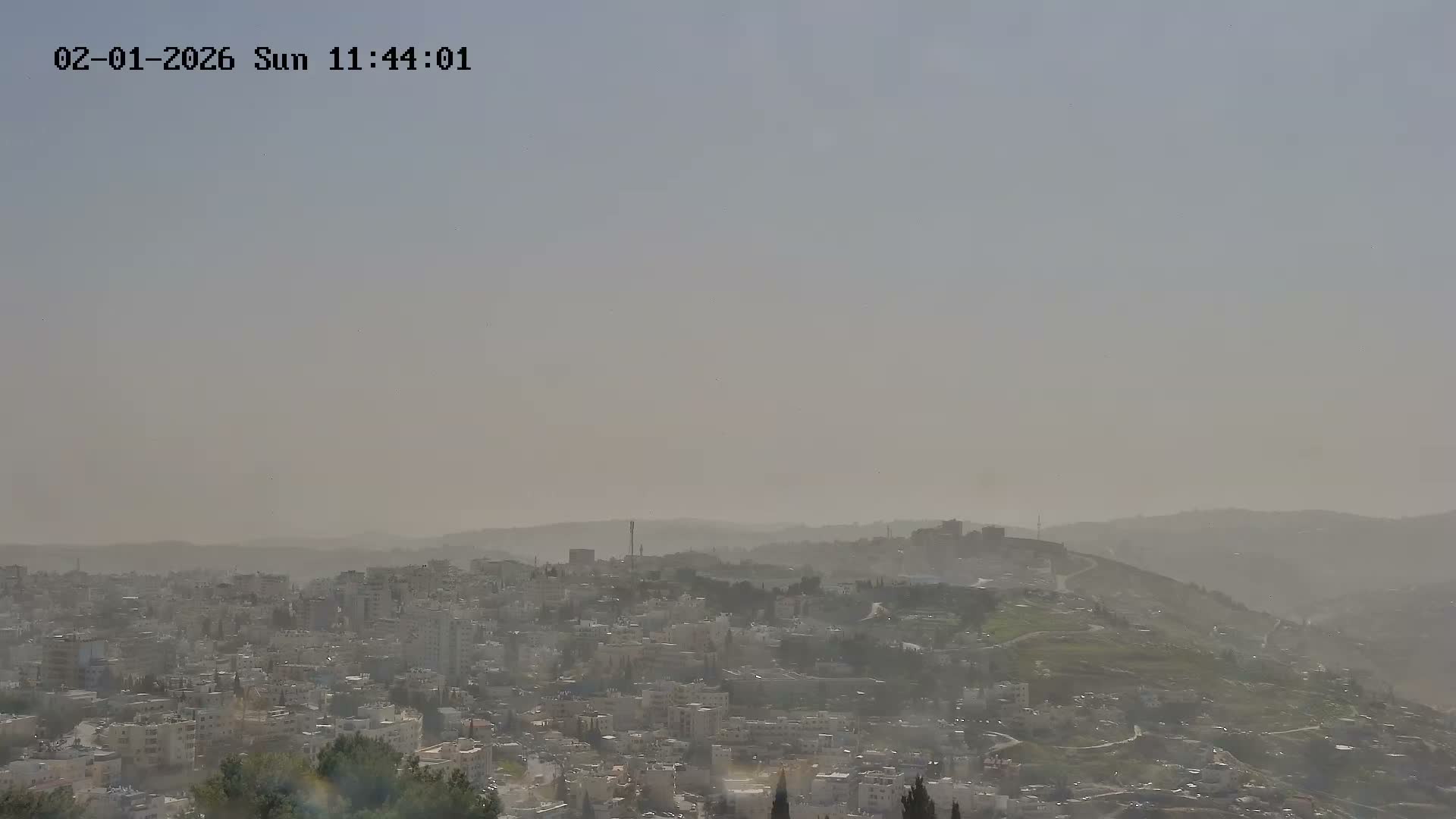 East Quds (Abu Dis/Jabel Mukaber/AlSawahira-AlGharbiyya/Sawahera al-Sharqiya/Jub al-Rum Towns View Towards Midbar Yehuda (Judean Desert) Live Cam - Jabal Batin Elhawa, East Quds, Palestine 