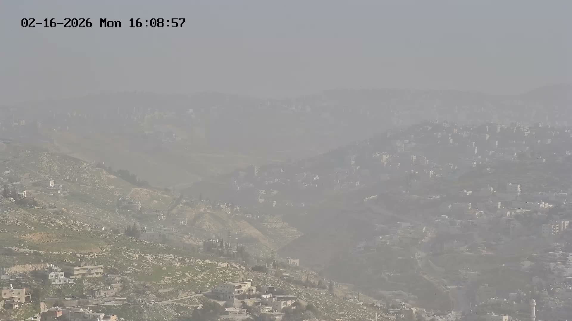 East Quds (Abu Dis/Jabel Mukaber/AlSawahira-AlGharbiyya/Sawahera al-Sharqiya/Jub al-Rum Towns View Towards Midbar Yehuda (Judean Desert) Live Cam - Jabal Batin Elhawa, East Quds, Palestine 
