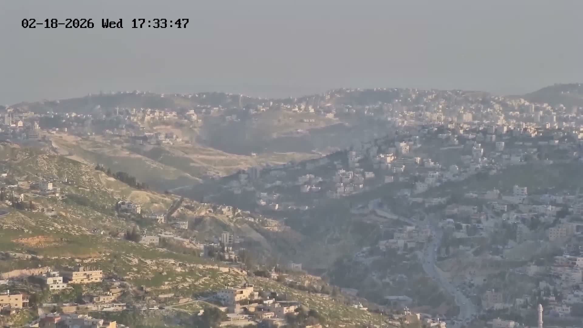 East Quds (Abu Dis/Jabel Mukaber/AlSawahira-AlGharbiyya/Sawahera al-Sharqiya/Jub al-Rum Towns View Towards Midbar Yehuda (Judean Desert) Live Cam - Jabal Batin Elhawa, East Quds, Palestine 
