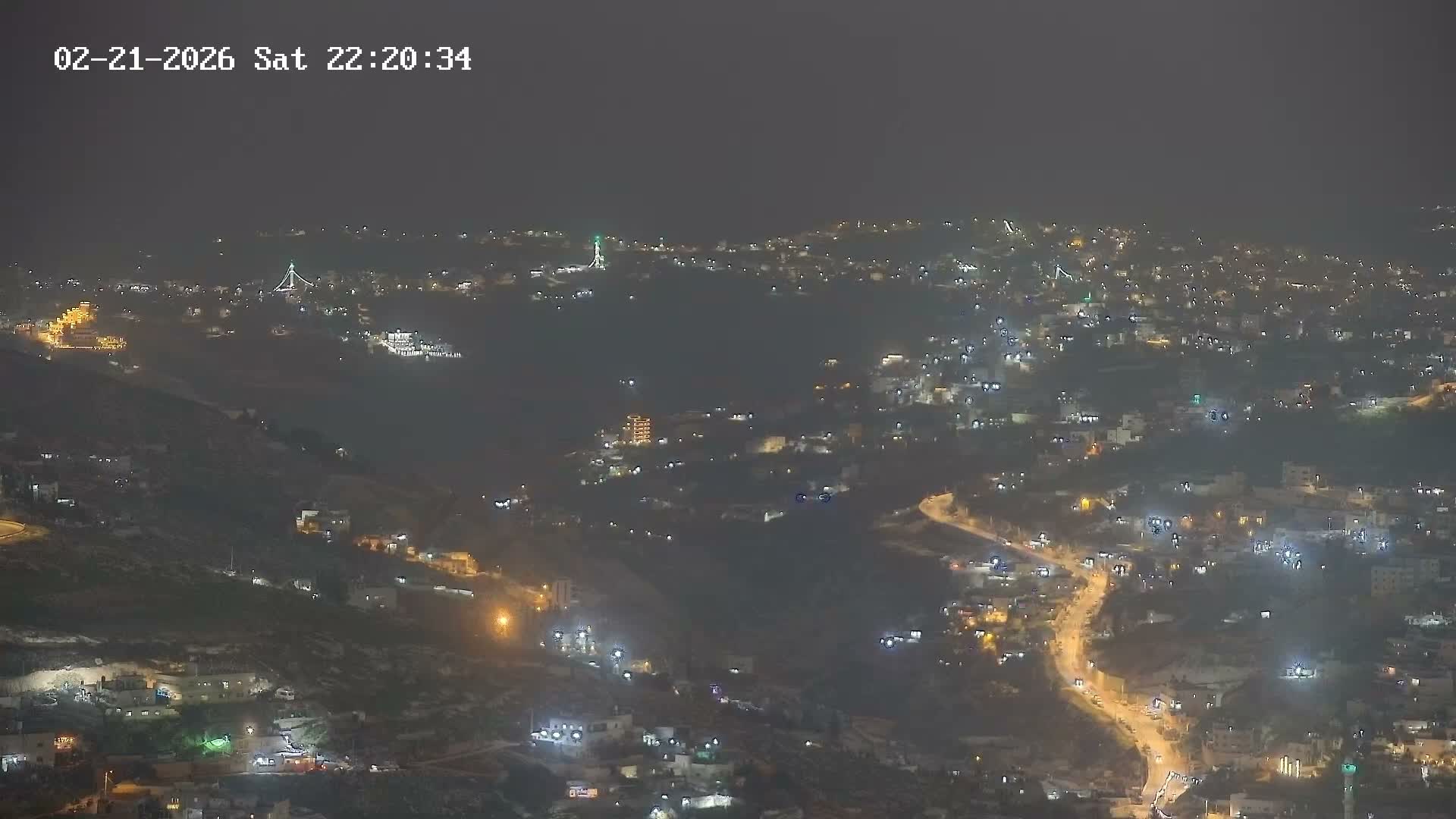 East Quds (Abu Dis/Jabel Mukaber/AlSawahira-AlGharbiyya/Sawahera al-Sharqiya/Jub al-Rum Towns View Towards Midbar Yehuda (Judean Desert) Live Cam - Jabal Batin Elhawa, East Quds, Palestine 