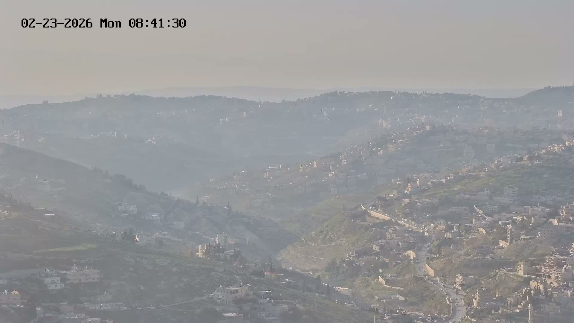 East Quds (Abu Dis/Jabel Mukaber/AlSawahira-AlGharbiyya/Sawahera al-Sharqiya/Jub al-Rum Towns View Towards Midbar Yehuda (Judean Desert) Live Cam - Jabal Batin Elhawa, East Quds, Palestine 