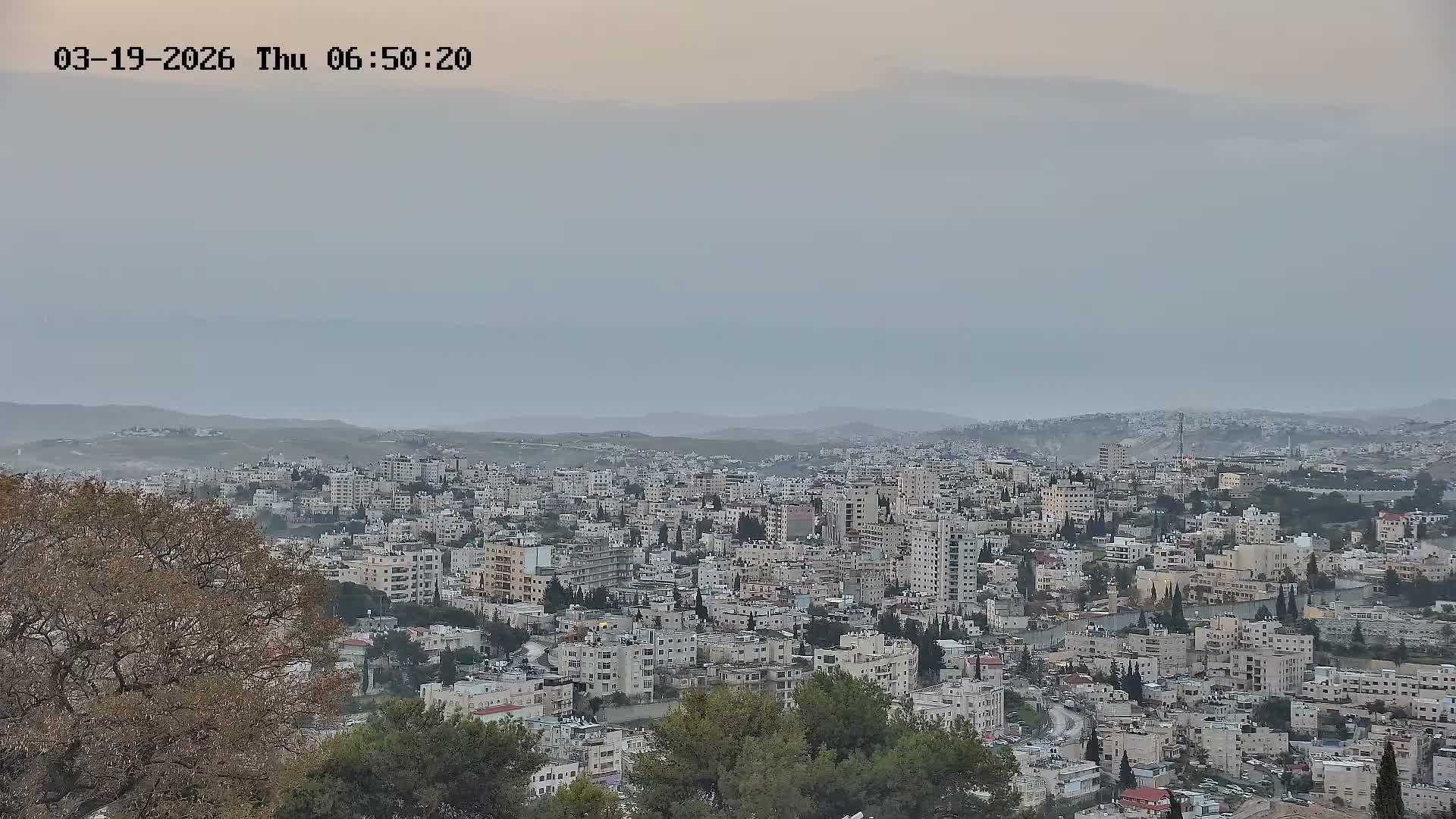 East Quds (Abu Dis/Jabel Mukaber/AlSawahira-AlGharbiyya/Sawahera al-Sharqiya/Jub al-Rum Towns View Towards Midbar Yehuda (Judean Desert) Live Cam - Jabal Batin Elhawa, East Quds, Palestine 