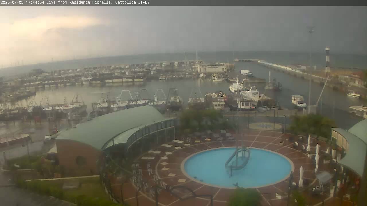 Cattolica Piazza del Porto Square & Yatch Club Marina of Cattolica Live Cam - Rimini, Emilia-Romagna, Italy 