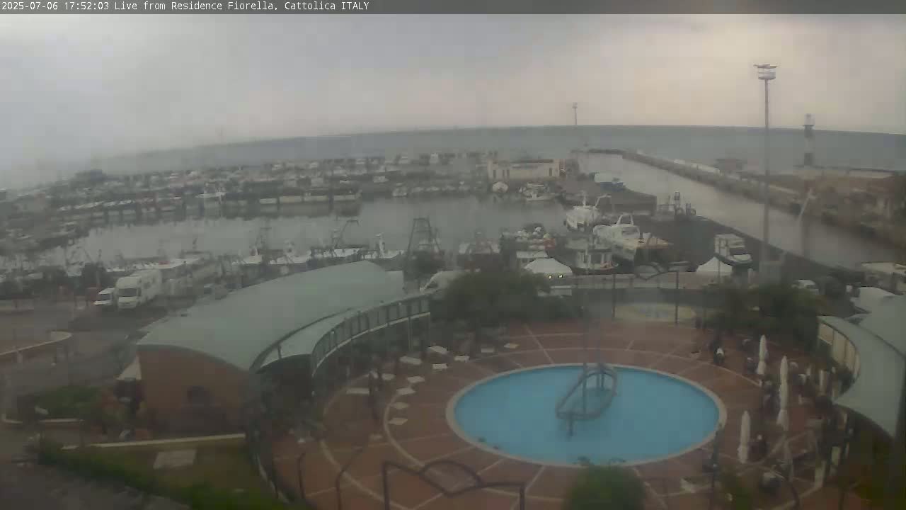 Cattolica Piazza del Porto Square & Yatch Club Marina of Cattolica Live Cam - Rimini, Emilia-Romagna, Italy 
