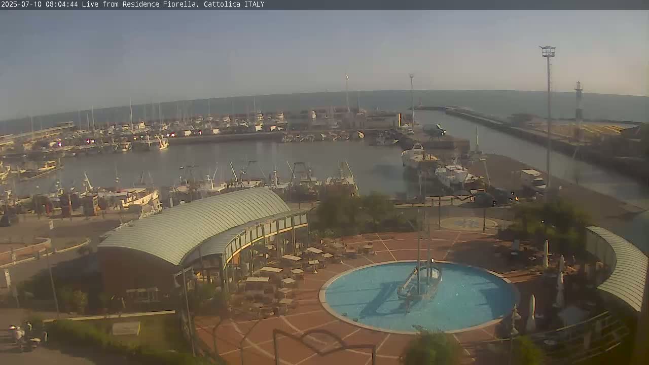 Cattolica Piazza del Porto Square & Yatch Club Marina of Cattolica Live Cam - Rimini, Emilia-Romagna, Italy 