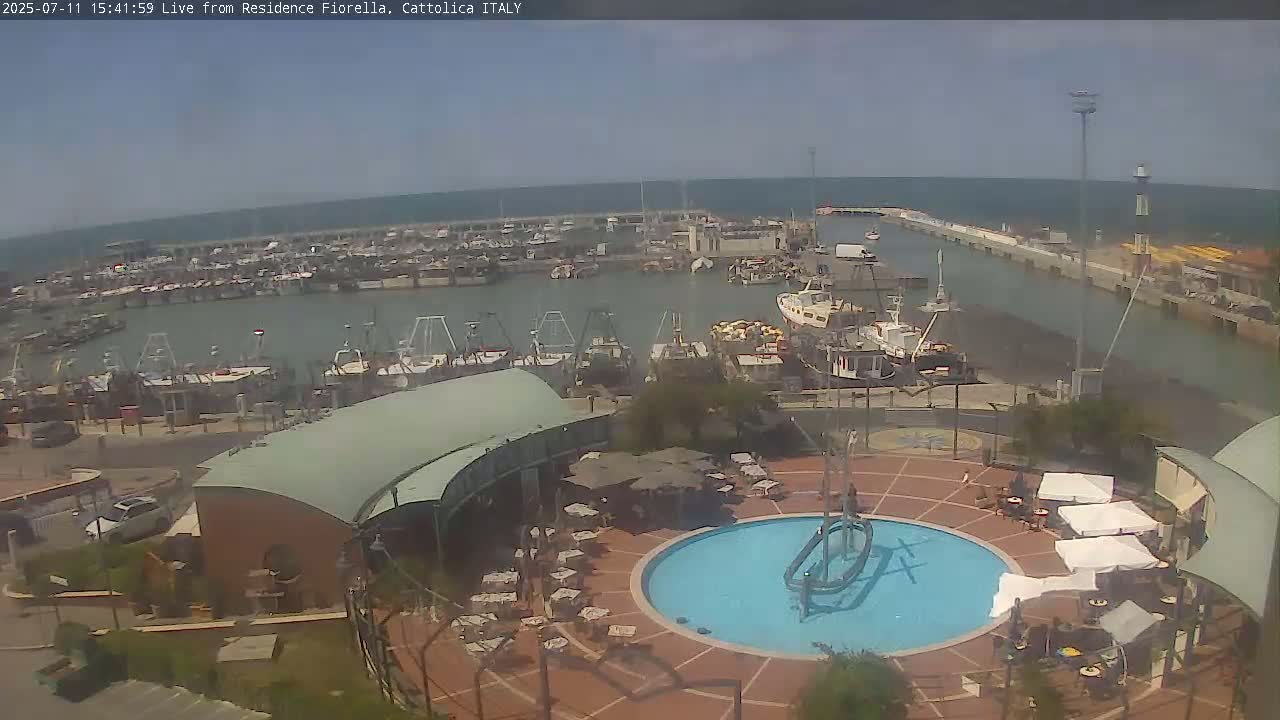 Cattolica Piazza del Porto Square & Yatch Club Marina of Cattolica Live Cam - Rimini, Emilia-Romagna, Italy 