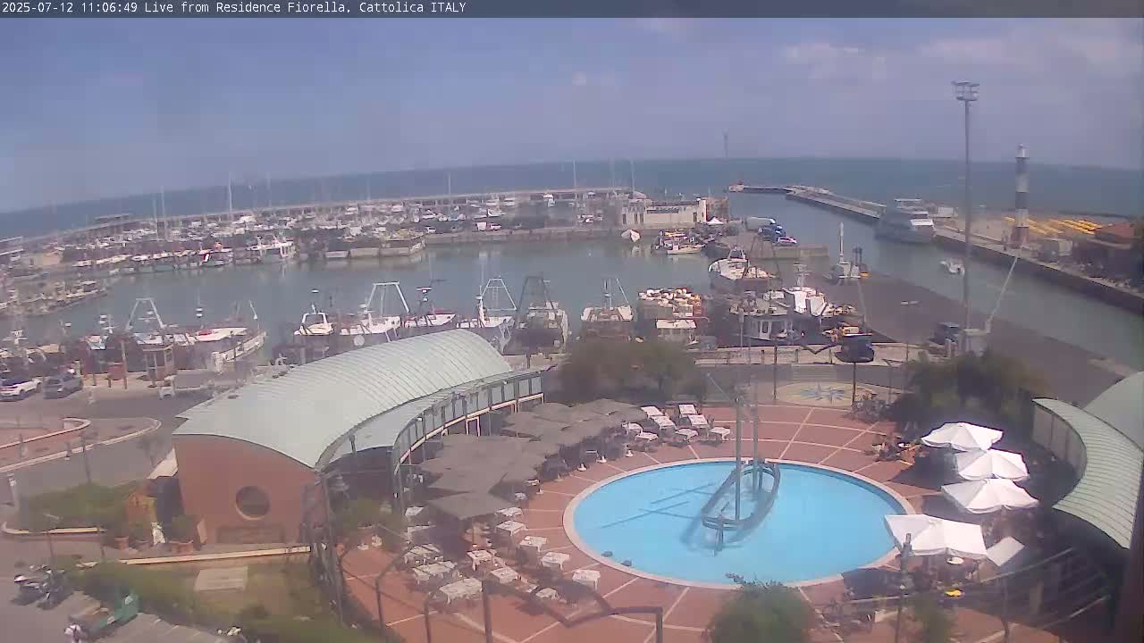 Cattolica Piazza del Porto Square & Yatch Club Marina of Cattolica Live Cam - Rimini, Emilia-Romagna, Italy 