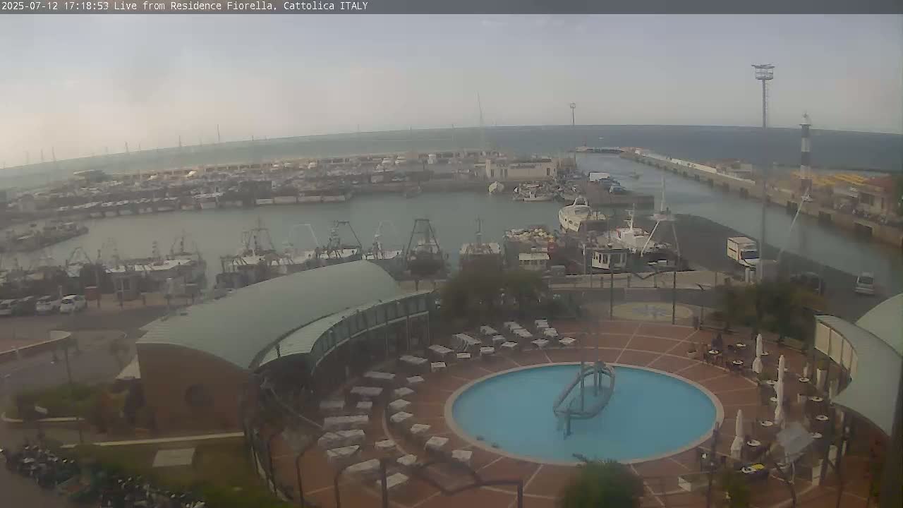 Cattolica Piazza del Porto Square & Yatch Club Marina of Cattolica Live Cam - Rimini, Emilia-Romagna, Italy 