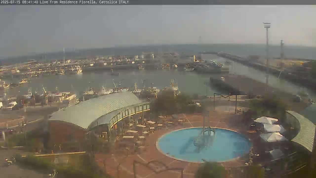 Cattolica Piazza del Porto Square & Yatch Club Marina of Cattolica Live Cam - Rimini, Emilia-Romagna, Italy 