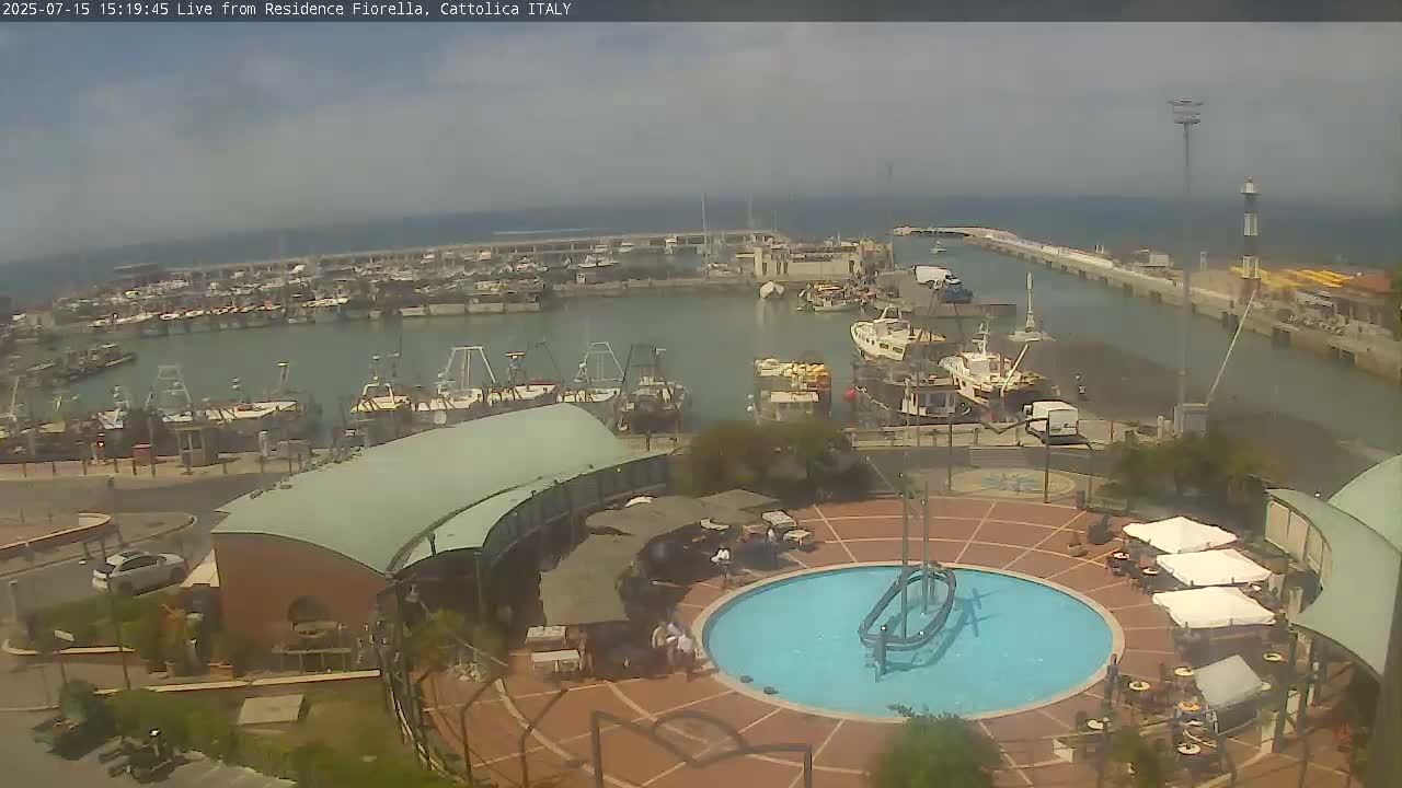Cattolica Piazza del Porto Square & Yatch Club Marina of Cattolica Live Cam - Rimini, Emilia-Romagna, Italy 