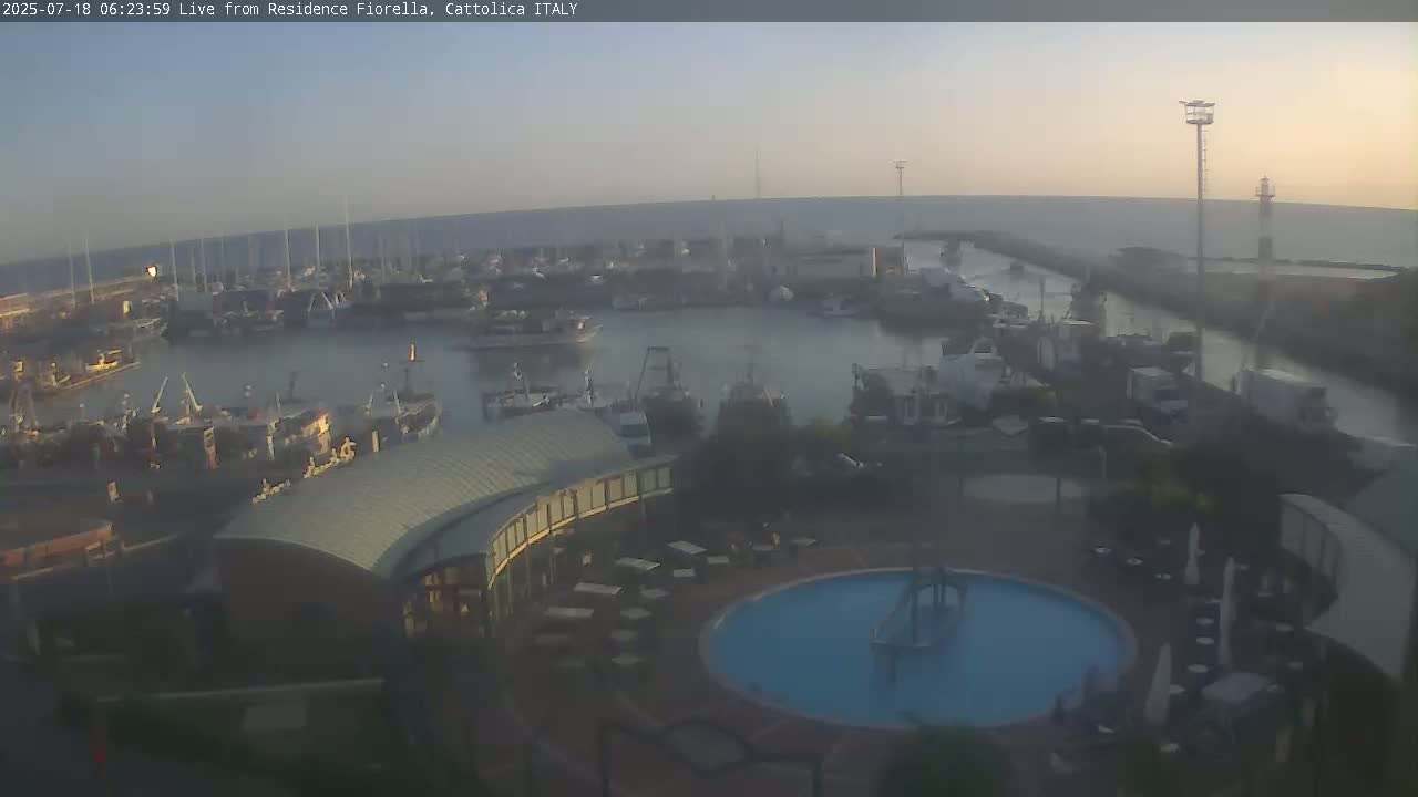 Cattolica Piazza del Porto Square & Yatch Club Marina of Cattolica Live Cam - Rimini, Emilia-Romagna, Italy 
