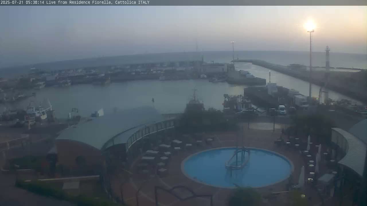 Cattolica Piazza del Porto Square & Yatch Club Marina of Cattolica Live Cam - Rimini, Emilia-Romagna, Italy 