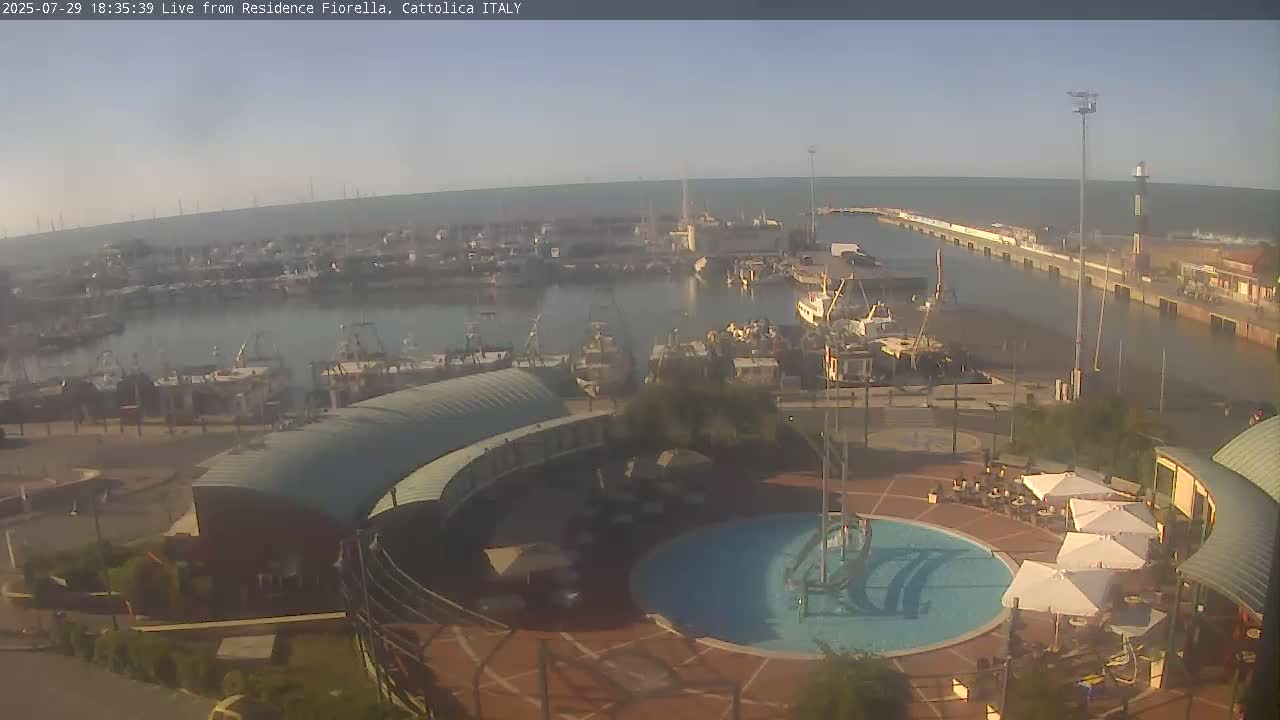 Cattolica Piazza del Porto Square & Yatch Club Marina of Cattolica Live Cam - Rimini, Emilia-Romagna, Italy 