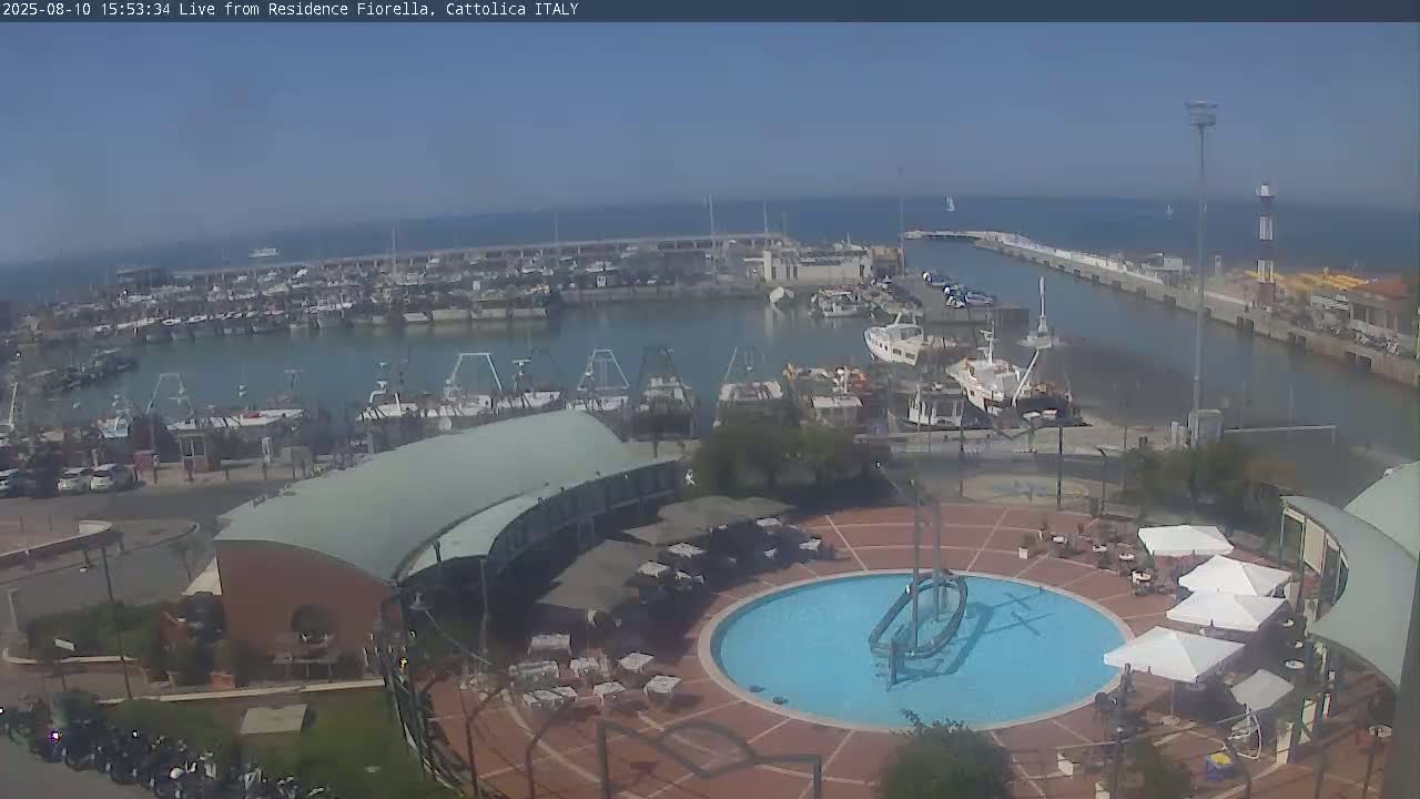 Cattolica Piazza del Porto Square & Yatch Club Marina of Cattolica Live Cam - Rimini, Emilia-Romagna, Italy 