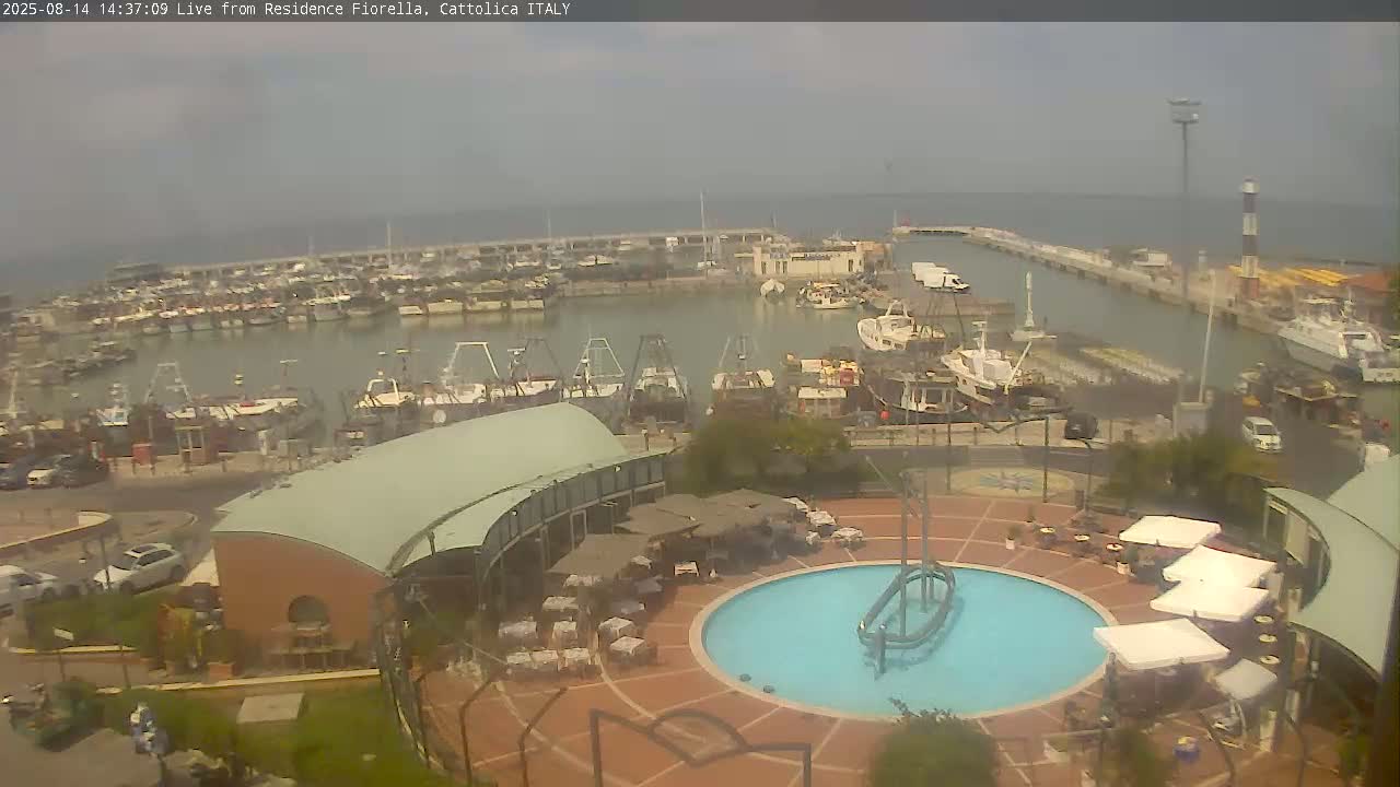 Cattolica Piazza del Porto Square & Yatch Club Marina of Cattolica Live Cam - Rimini, Emilia-Romagna, Italy 