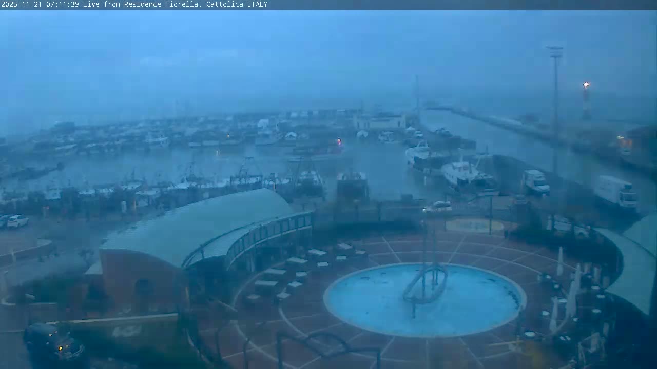Cattolica Piazza del Porto Square & Yatch Club Marina of Cattolica Live Cam - Rimini, Emilia-Romagna, Italy 
