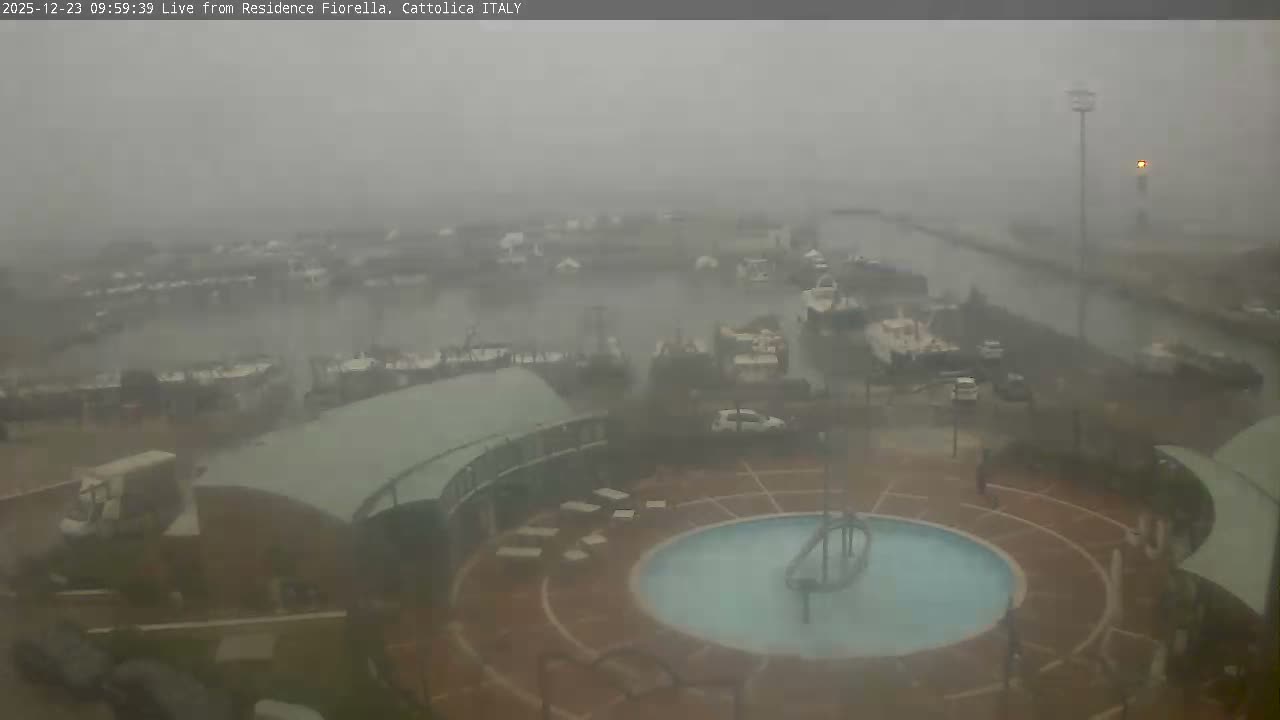 Cattolica Piazza del Porto Square & Yatch Club Marina of Cattolica Live Cam - Rimini, Emilia-Romagna, Italy 