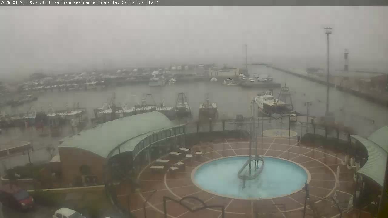 Cattolica Piazza del Porto Square & Yatch Club Marina of Cattolica Live Cam - Rimini, Emilia-Romagna, Italy 