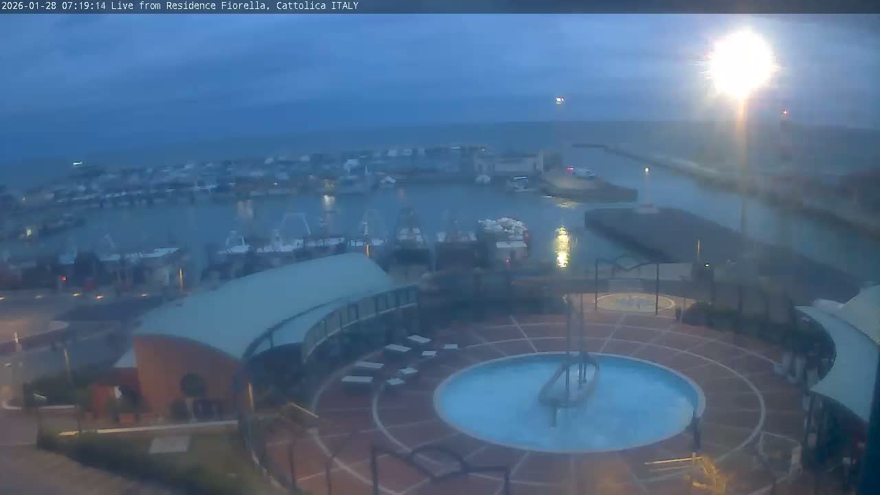 Cattolica Piazza del Porto Square & Yatch Club Marina of Cattolica Live Cam - Rimini, Emilia-Romagna, Italy 