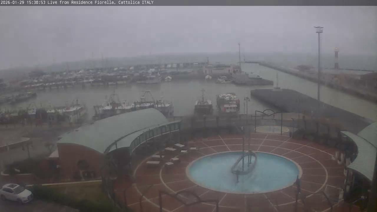 Cattolica Piazza del Porto Square & Yatch Club Marina of Cattolica Live Cam - Rimini, Emilia-Romagna, Italy 