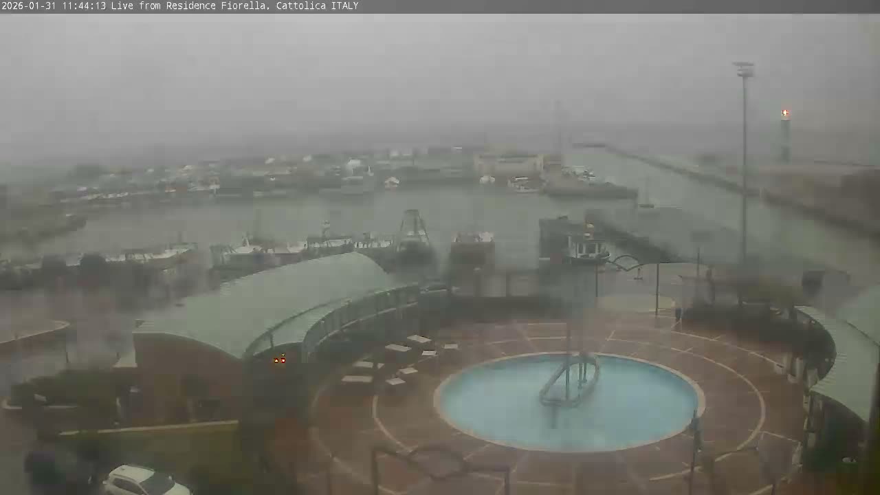 Cattolica Piazza del Porto Square & Yatch Club Marina of Cattolica Live Cam - Rimini, Emilia-Romagna, Italy 