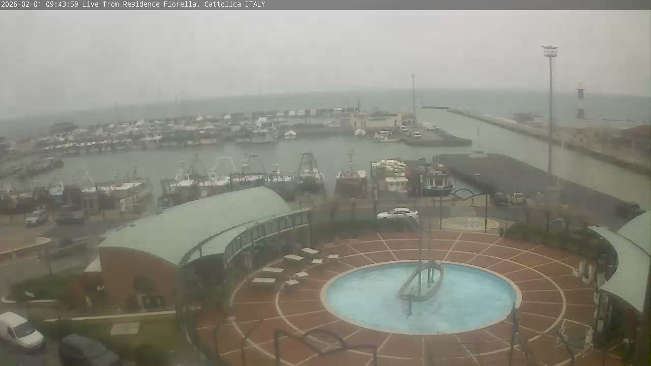Cattolica Piazza del Porto Square & Yatch Club Marina of Cattolica Live Cam - Rimini, Emilia-Romagna, Italy 