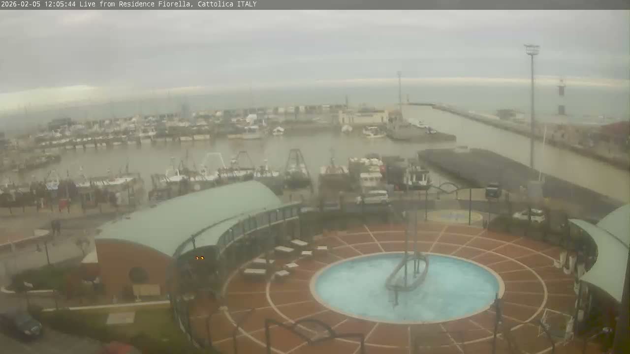 Cattolica Piazza del Porto Square & Yatch Club Marina of Cattolica Live Cam - Rimini, Emilia-Romagna, Italy 