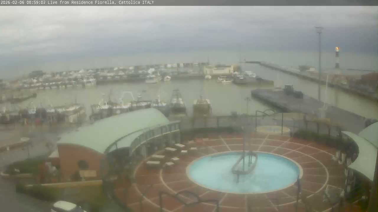 Cattolica Piazza del Porto Square & Yatch Club Marina of Cattolica Live Cam - Rimini, Emilia-Romagna, Italy 