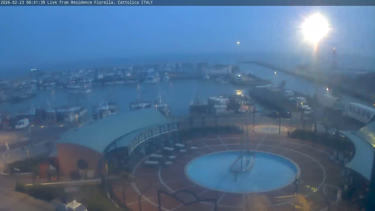 Cattolica Piazza del Porto Square & Yatch Club Marina of Cattolica Live Cam - Rimini, Emilia-Romagna, Italy 