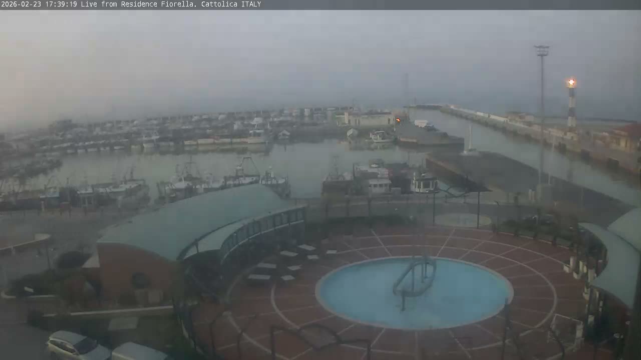 Cattolica Piazza del Porto Square & Yatch Club Marina of Cattolica Live Cam - Rimini, Emilia-Romagna, Italy 
