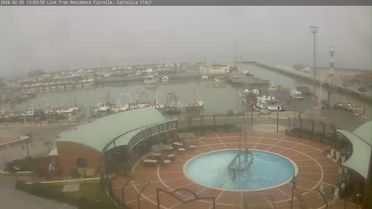 Cattolica Piazza del Porto Square & Yatch Club Marina of Cattolica Live Cam - Rimini, Emilia-Romagna, Italy 