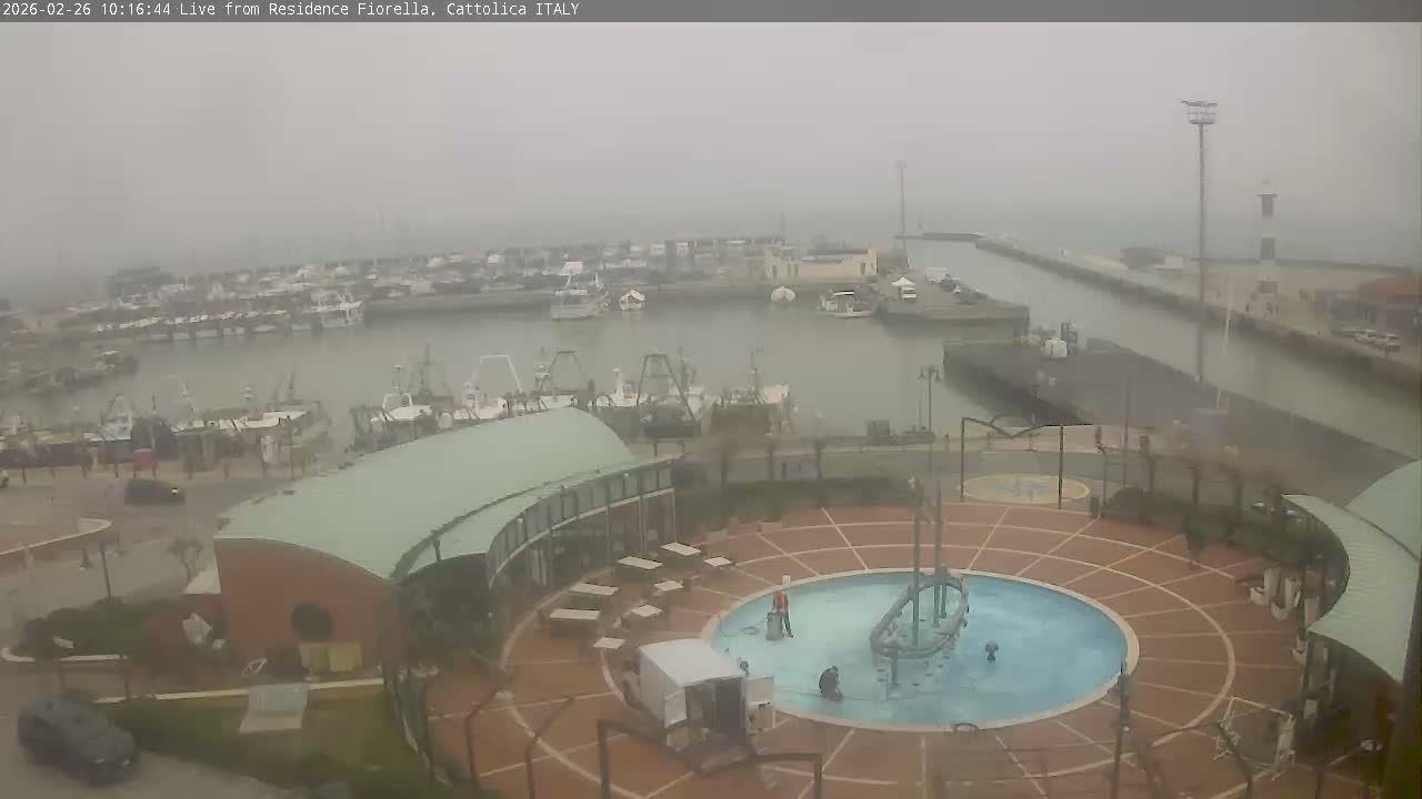 Cattolica Piazza del Porto Square & Yatch Club Marina of Cattolica Live Cam - Rimini, Emilia-Romagna, Italy 