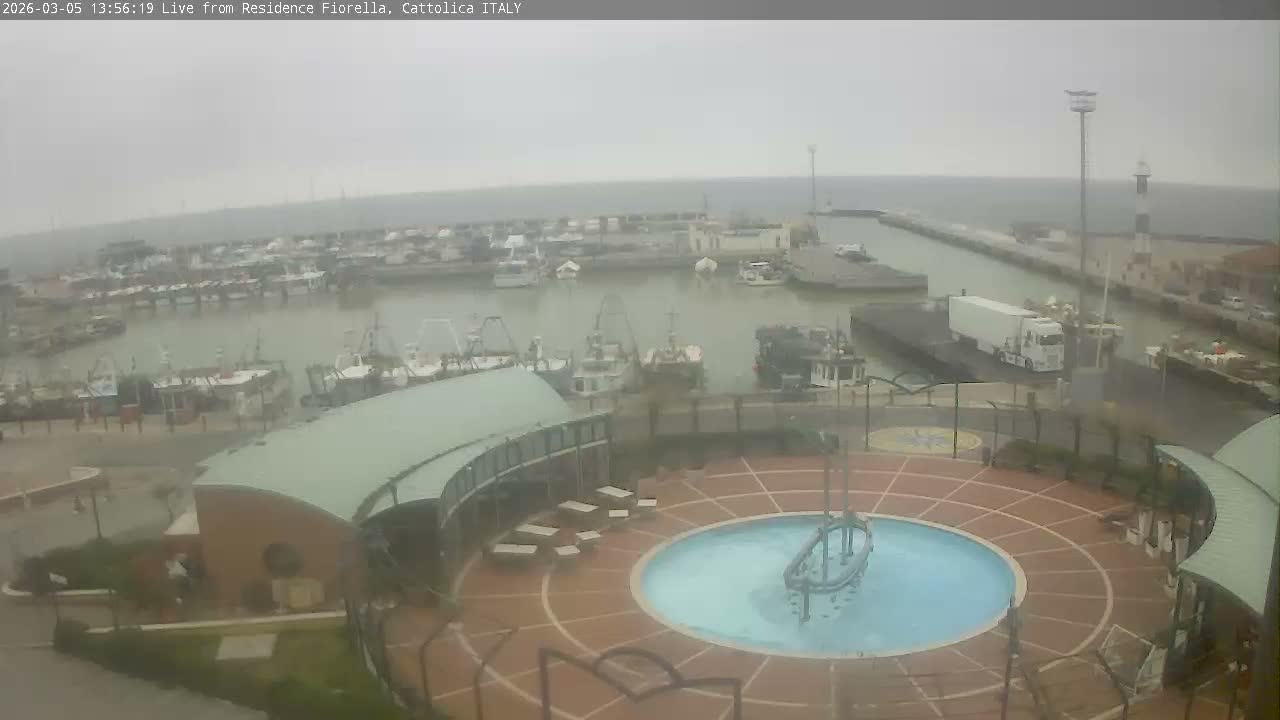 Cattolica Piazza del Porto Square & Yatch Club Marina of Cattolica Live Cam - Rimini, Emilia-Romagna, Italy 